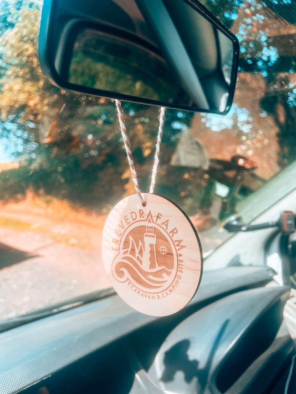 Rear view hanging decorations