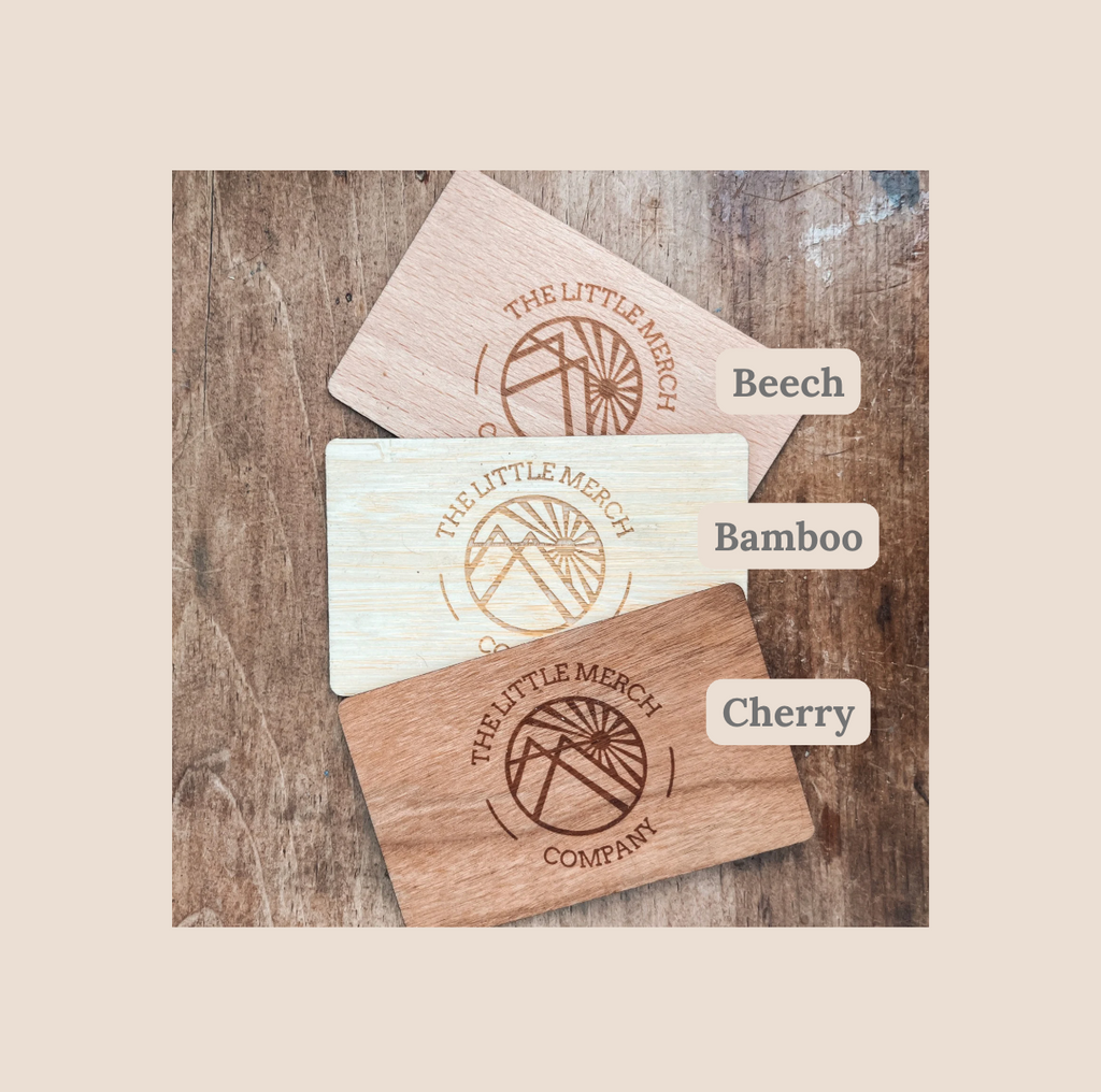 Wooden digital business cards