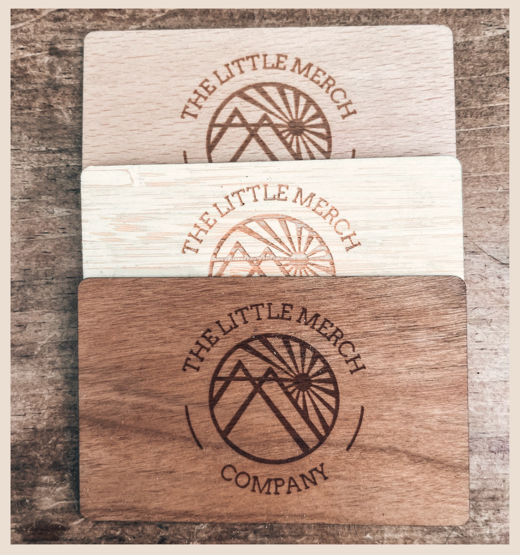 Wooden digital business cards
